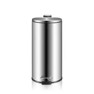 Colorful Stainless Steel round Foot Pedal Trash Can Pressing Type Wasted Bin Dustbin for Kitchen Use