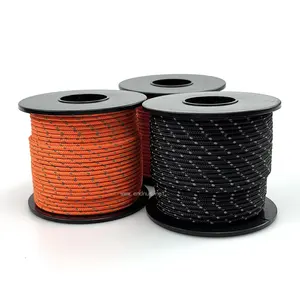 Cordón duradero de poliéster trenzado, cuerda reflectante, venta al por mayor