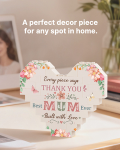 Floral Heart Building <b>Block</b> Puzzle Desktop Decoration Gift - Product Image 3