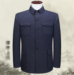 Vestes pour hommes de style Mao, tuniques traditionnelles chinoises, vêtements du Nouvel An et du Festival du Printemps, Zhong Shan, manteaux à plusieurs poches, cadeaux pour papa - Product Image 3
