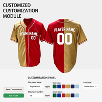 Maillot de baseball bicolore personnalisé avec nom et numéro brodés pour les fans, idéal pour les tenues de jour de match