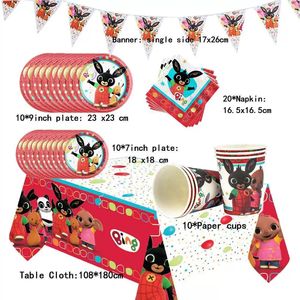 Decoraciones de Cumpleaños de Conejito, Vajilla para Fiesta de Pascua, Platos de Papel, Vasos, Servilletas, Mantel, Cubiertos, Decoración para Fiesta de Conejitos - Product Image 2