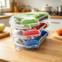 3 In 1 Roterende Ronde Groentefruitschiller Multifunctionele Magische Trio-Fruitschiller Met Roestvrijstalen Mes