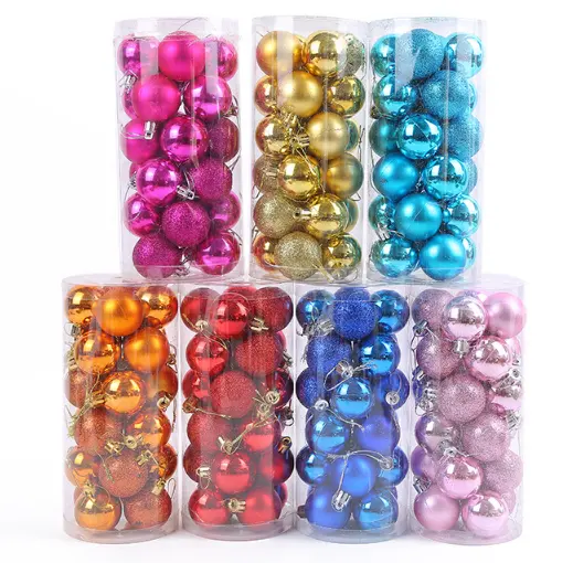 Лидер продаж, в наличии, цветной декоративный пластиковый Рождественский шар 3 см/4 см/5 см/6 см/7 см/8 см