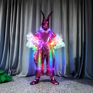 Funtoys, el Nuevo y Popular Disfraz de Robot con Luces LED Plateadas, Disfraz de Espejo Plateado para <span class=keywords><strong>Mujer</strong></span>, para Fiestas y Actuaciones - Product Image 1