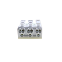 Connecteur de câblage rapide à 3 broches 24A 450V, bornier à enfoncement avec marquage L N Terre pour armoire de commande d'éclairage
