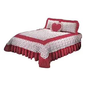 Set Copripiumino Matrimoniale Regina di Cuori in Cotone con Bordo Arricciato Stile Principessa per Tutte le Stagioni - Product Image 4