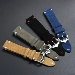 JUELONG elegante Retro Flip Fur cinturino in pelle scamosciata 20 22mm 2 pezzi cinturini per orologi