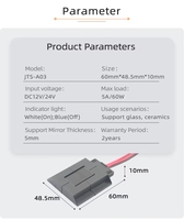 Ventes Flash : Interrupteur Tactile DC12V 5A 60W à Bouton Unique pour Lumières de Miroir avec Fonction de Variation d'Intensité