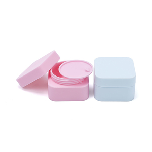 Cosmetic packaging square pp cream jar10g 20g 30g 50g frosted white black blue pink hair wax pp plastic jars cream plastic jars