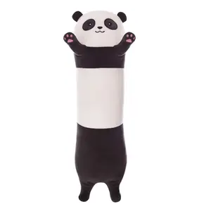 可爱熊猫长熊猫毛绒玩具枕头大娃娃定制毛绒玩具熊猫动物枕头作为儿童礼物