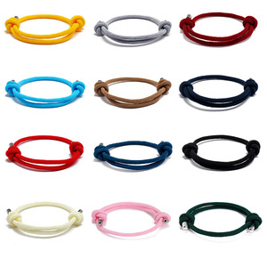 Tissu de corde sergé milanais d'amitié coloré ajustable unisexe Accessoires en cuivre unisexe en acier inoxydable pour femmes - Product Image 6