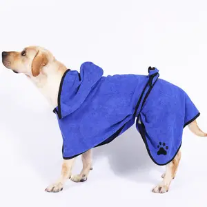 LovePaw grosir handuk Microfiber anjing sulam mantel pengering anjing Paw Super menyerap cepat kering handuk mandi anjing dengan tudung