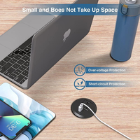 Regleta de Enchufes Empotrable para Escritorio con Orificio de 2 Pulgadas, USB-C PD de 18W, USB-A de 10W, 1 Toma de Corriente CA Americana, Enchufe Oculto para Muebles de Oficina