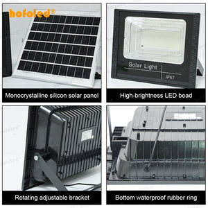 200 wát LED năng lượng mặt trời nhẹ Lũ lụt ngoài trời chiếu đèn pha với điều khiển từ xa LED ánh sáng phản xạ năng lượng mặt trời bảng điều khiển an ninh ánh sáng - Product Image 4