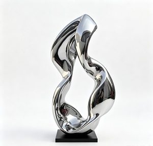 Grande sculpture circulaire moderne en acier inoxydable poli, ajourée, résistante aux intempéries, pour extérieur, jardin, parc - Product Image 2