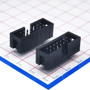 2.54Mm Tinggi Baris Ganda Pitch 9.1Mm Kepala Kotak Lurus Papan PCB PA6T Lapis Emas Kuningan