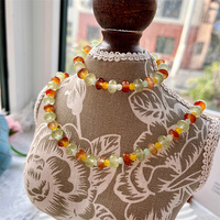 Vente directe d'usine mode calcédoine longue chaîne Vintage luxe trois couleurs calcédoine perle collier et bracelet ensemble pour les femmes