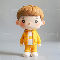 Figurine 3D personnalisée en PVC, mignon personnage de dessin animé garçon, mini-poupée de collection, jouet artistique peint à la main pour boîte surprise et cadeau