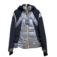 Veste de ski à capuche en laine épaisse patchwork monogramme pour homme, nouvelle collection 2026, version automne/hiver haut de gamme, pour le marché européen transfrontalier