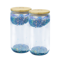 Gobelet en verre pour globe à neige pré-percé de 16 oz, double paroi, vide, pour sublimation, avec trou pré-percé