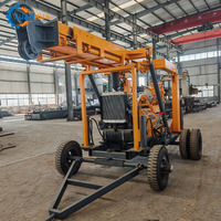 Machine de forage de puits d'eau, plateforme de forage diesel, profondeur 200m, diamètre 325mm, pompe à engrenages portable, roulement, Chine