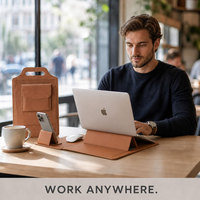 Housse pour ordinateur portable avec poignée et support, étui de transport multifonctionnel en cuir PU avec pochette amovible pour les voyages d'affaires