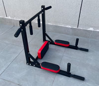 Barra de entrenamiento de inmersión montada en la pared comercial para el hogar, barras horizontales multifunción para ejercicios de barbilla y dominadas