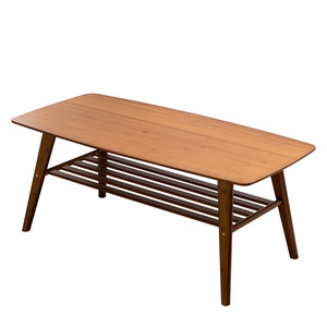 Table basse Huasenlang en bois massif, style moderne minimaliste nordique, table basse de salon avec étagère de rangement - Product Image 5