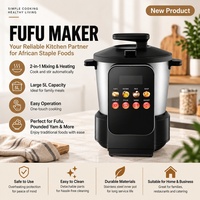 Machine à FUFU numérique 6L 8L, cuiseur électrique pour manioc, igname et Nshima, mixeur, robot culinaire automatique avec fonctions préréglées, pulsation et maintien au chaud