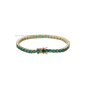 4Mm Green Zirconium Tennis <b>Bracelet</b>, <b>Copper</b> Inlaid Single Row Zircon <b>Bracelet</b> Tanjing Fashion Lijing Necklace - Product Image 5