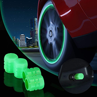 Tapa de válvula de tapa de neumático luminosa, estilo fluorescente verde azul nocturno brillante para rueda de bicicleta de coche, otros accesorios de luz de coche