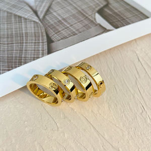 Titanium Steel Zircon <strong>Ring</strong> Titanium Steel Does Not Fade Couple 18K Stainless Steel <strong>Rings</strong> 2025 New Waterproof - Product Image 6