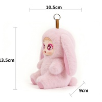 Haut-parleur Bluetooth en peluche lapin à longues oreilles, écran 2 pouces, porte-clés, mini haut-parleur sans fil portable 5W avec TF/Radio, cadeau de voyage