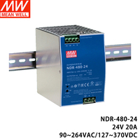 Alimentation à découpage industrielle Meanwell 480W 24V 20A NDR-480-24 à sortie unique pour rail DIN