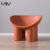 Chaise de salle à manger en plastique PE en forme de patte d'éléphant, chaise de loisirs en plastique pour salon – Grande Vente