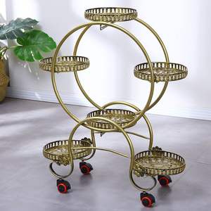 حامل زهور حديث إبداعي 8 طبقات معدني داخلي/خارجي عصري لعرض نباتات الحديد مع 8 أوعية للاستخدام في الحدائق - Product Image 4