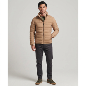 2025 Men's Puffer Jacket Hot Selling Lightweight Packable <b>Bubble</b> <b>Coat</b> Water Resistant Outerwear Stand Collar Front Logo (M-XXL) - Product Image 1