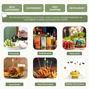 100 Palillos de Bambú para Halloween con Diseño de Calabaza, Fantasma, Araña y Sombrero de Bruja, Palillos para Cócteles, Aperitivos, Postres y Decoración de Fiestas - Product Image 3