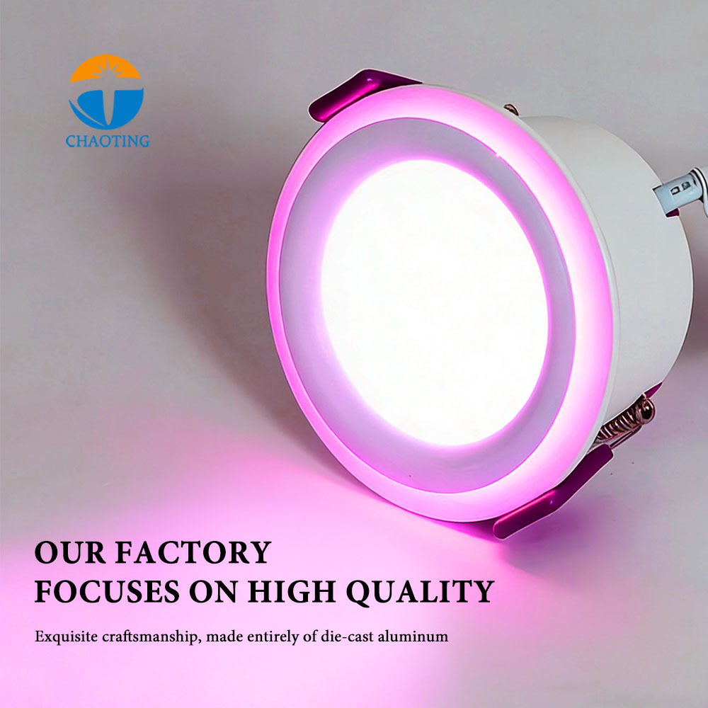 Cheap Price Modern PVC Acrylic LED Panel Lamp Optional CCT 3000K-6000K Spotlight 8+8W Recessed Down Spot Light Ceiling Downlight