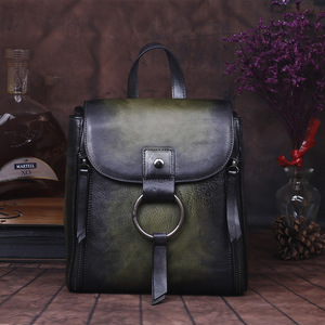 Ando Bag Vintage Convertible Genuine Cowhide <b>Leather</b> <b>Backpack</b> Shoulder Bag for Women - Product Image 2