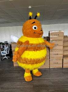 2m 2.6m Costume de mascotte d'<span class=keywords><strong>abeille</strong></span> <span class=keywords><strong>gonflable</strong></span> géante personnalisé populaire Insecte drôle marche <span class=keywords><strong>abeille</strong></span> Cosplay Costumes fabriqués en peluche vente - Product Image 3