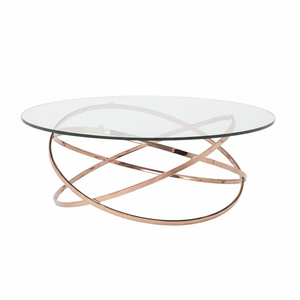 Table basse en verre plaqué or avec cadre supérieur Incrustation d'os Console Meubles en métal Salon Chambre à coucher Hôtels Usine directe Appartement - Product Image 1