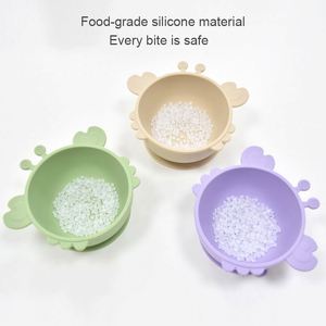 Vaisselle OEM ODM au design crabe, bol souple multicolore à ventouse pour l'introduction alimentaire des enfants - Product Image 5