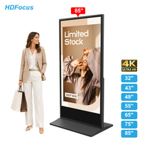HDFocus - Pantalla Táctil Digital de 85 Pulgadas 4K UHD, Kiosco con Soporte de Pie, Señalización Digital, Publicidad, Android, WiFi, con CMS en la Nube
