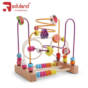 EDULAND子供モンテッソーリ早期教育ビルディングブロックカラフル動物ビーズ教育木制おもちゃ - Product Image 3