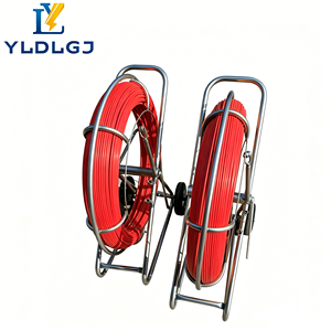 YILI Varilla de Fibra de Vidrio Reforzada de 8mm y 100m Antienredos para Tuberías, Serpiente de Conducción Azul de Alta Resistencia <span class=keywords><strong>con</strong></span> Ruedas para Obra - Product Image 1