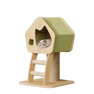 Vente en gros de château pour chat en bois massif, écologique et luxueux, avec arbre à chat et maisonnette en carton - Product Image 5