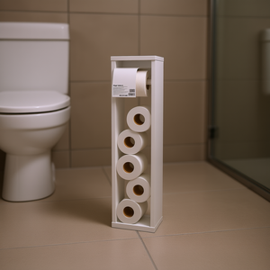 Portarrollos de Papel Higiénico de Melamina Blanca Supai, Montado en la Pared, Rectangular, Moderno y Minimalista, Accesorio de Baño - Product Image 2