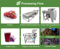 Elektrische druivenpers en -ontstemer |   Automatische fruit- en groenteverwerkingsmachines met hoge efficiëntie voor de wijnproductie